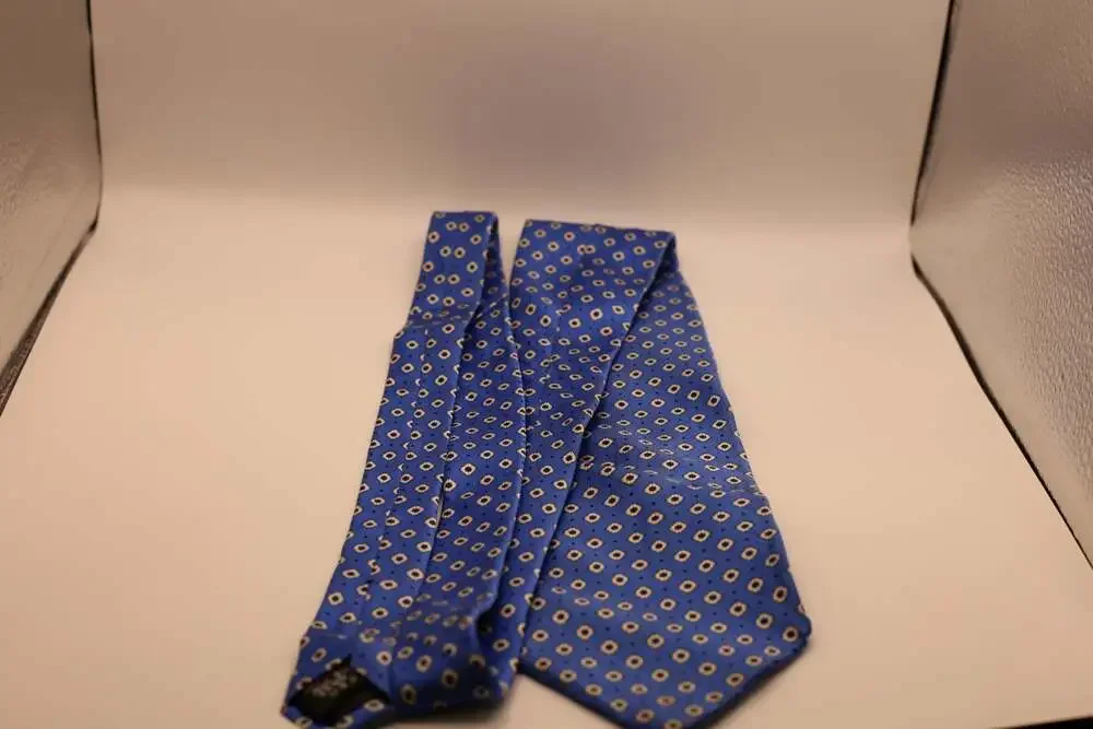 Joseph & Lyman Blue Geometric Pattern Silk Necktie